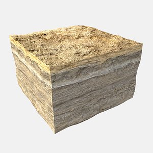 soil cut rock section 3D model