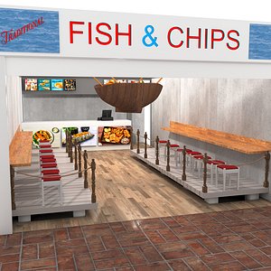 3D Fish and Chips Shop