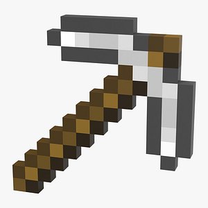 3d model minecraft pickaxe iron