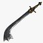Fantasy Sword RPG Indian Kora Kukri Katar Khopesh Faucille Grooved Sword Curved Blade Kopesh