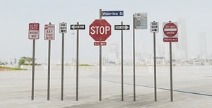 Urban City Street Signs Bundle