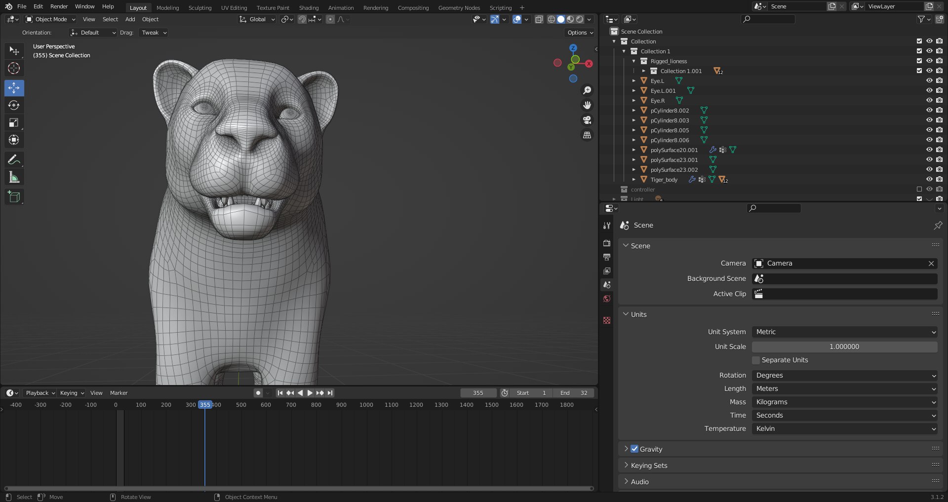 3D Fur White Tiger Panther Rigged in Blender - TurboSquid 2095296