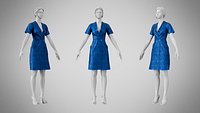 Dress 41 Sapphire Velvet With Design