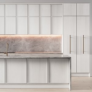 109 modern kitchen 06 white wood neoclassic model