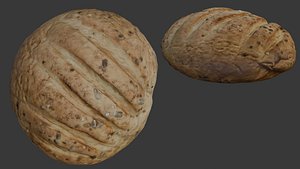 Fresh Artisan Bread Loaf 3D Model model