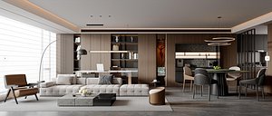 3D modern living room model