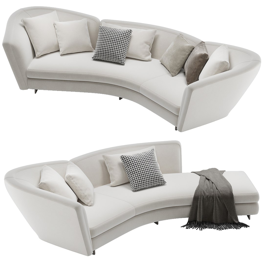 Minotti Seymour Curved Sofa 3D - TurboSquid 1968877
