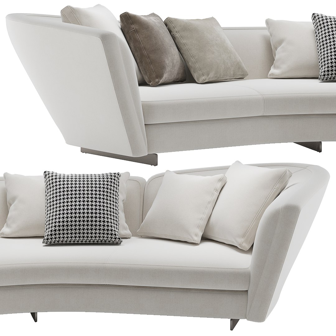 Minotti Seymour Curved Sofa 3D - TurboSquid 1968877
