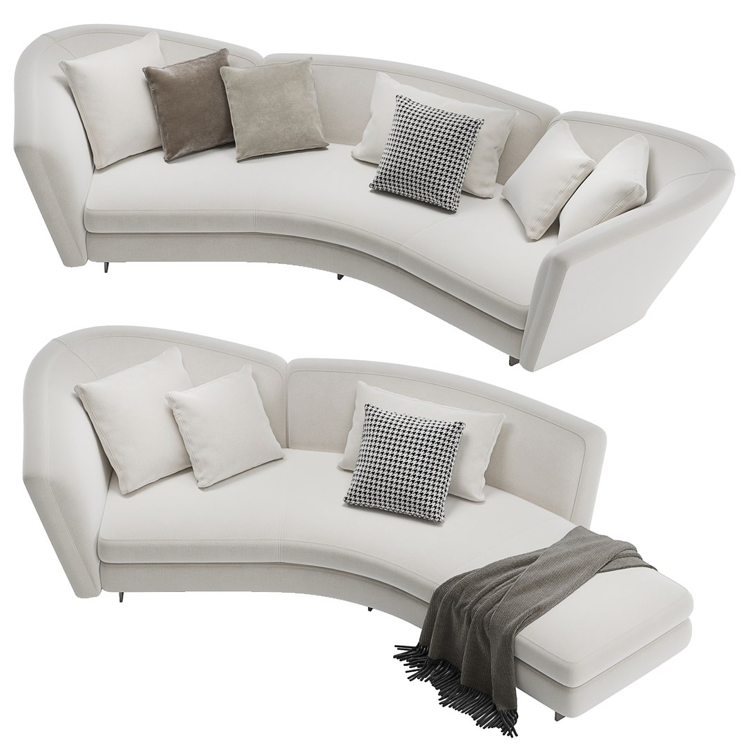 Minotti Seymour Curved Sofa 3D - TurboSquid 1968877