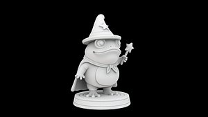 Bubble Wizard Frog 3d Print Model 3D model