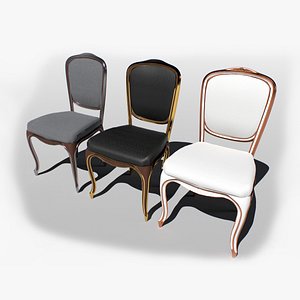 3D model Vintage chair set