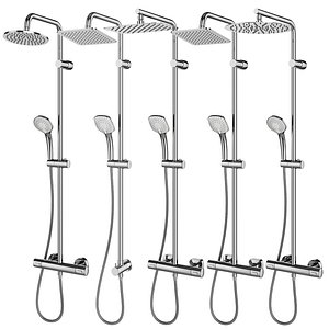 Shower systems IDEAL standard set 126 3D model