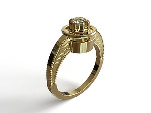 3D solitaire ring 3 8