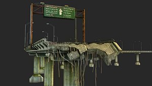 broken bridge 3D model