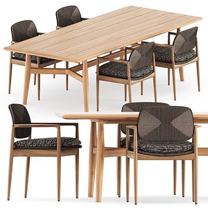 3D model Yoko Cord Outdoor Dining chair and Secret garden Table