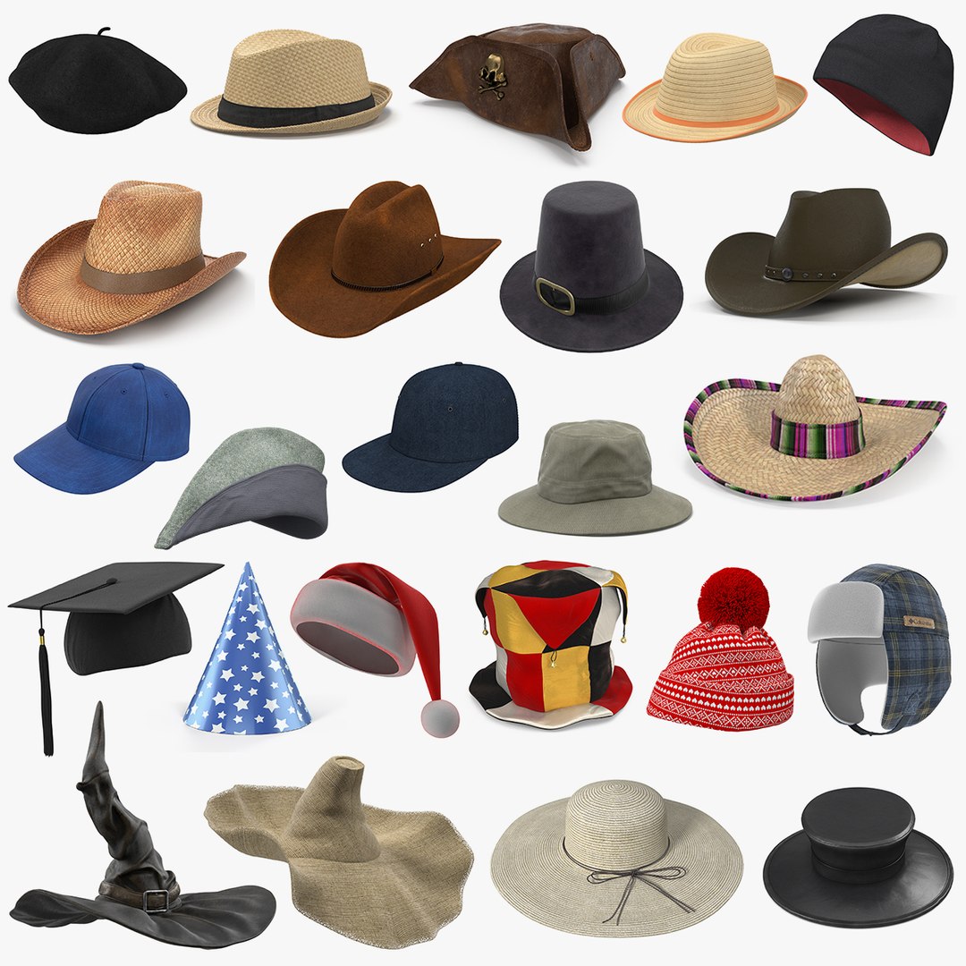 Hats Collection 7 3D model preview