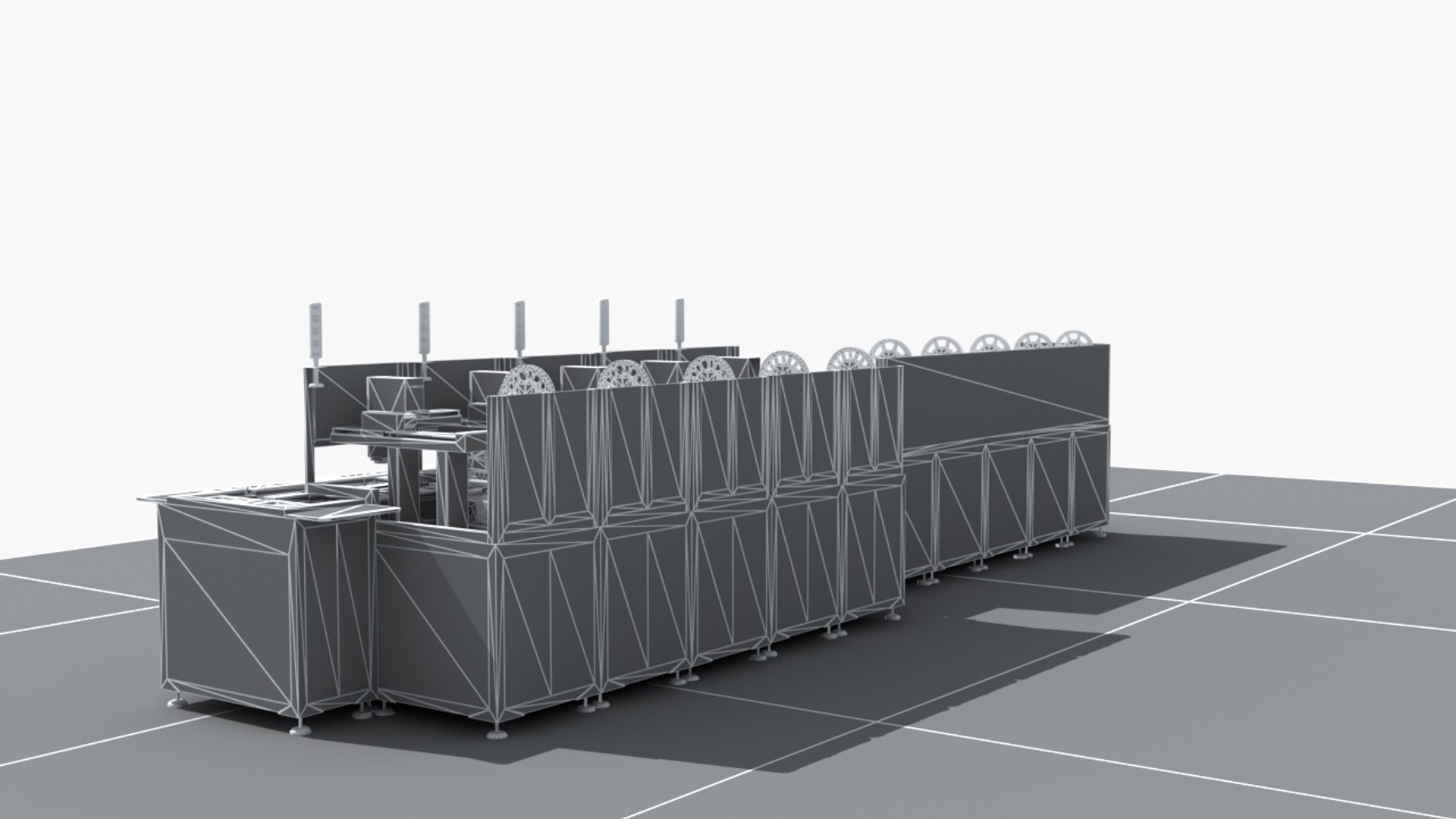 3D Industrial Equipment 29 - Automatic Labeling Production Line ...