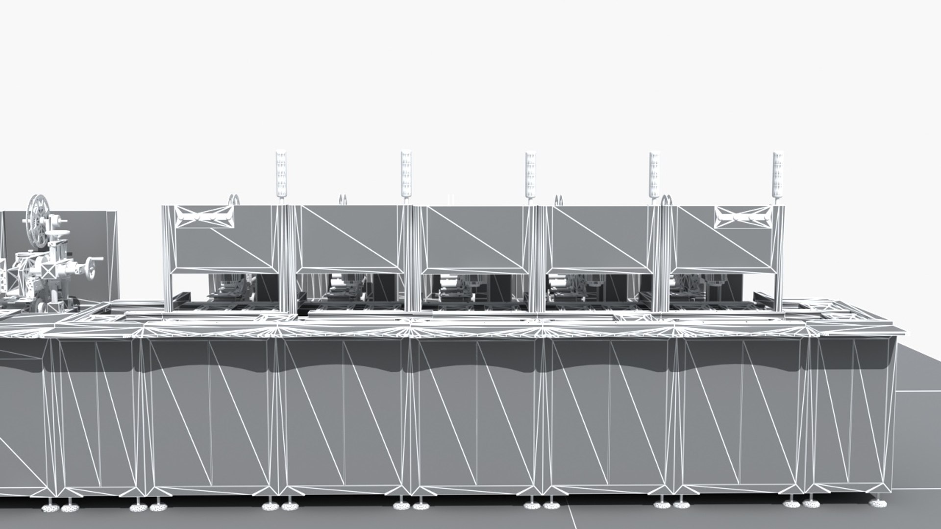 3D Industrial Equipment 29 - Automatic Labeling Production Line ...