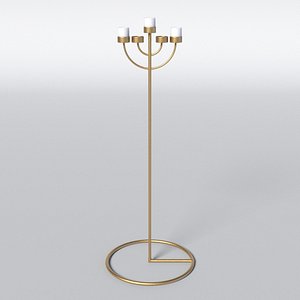 3D model menorah candle copper
