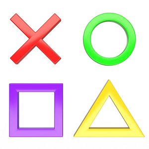 3D Playstation Button Symbols