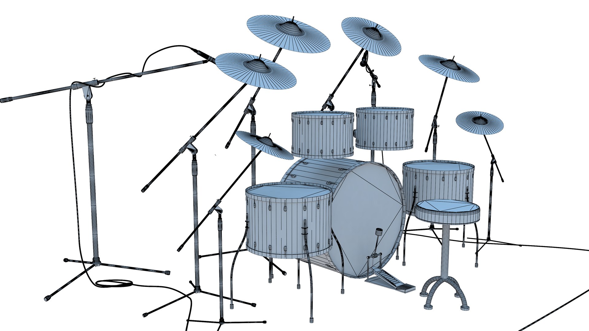 Drum Set 3D Model - TurboSquid 1573335