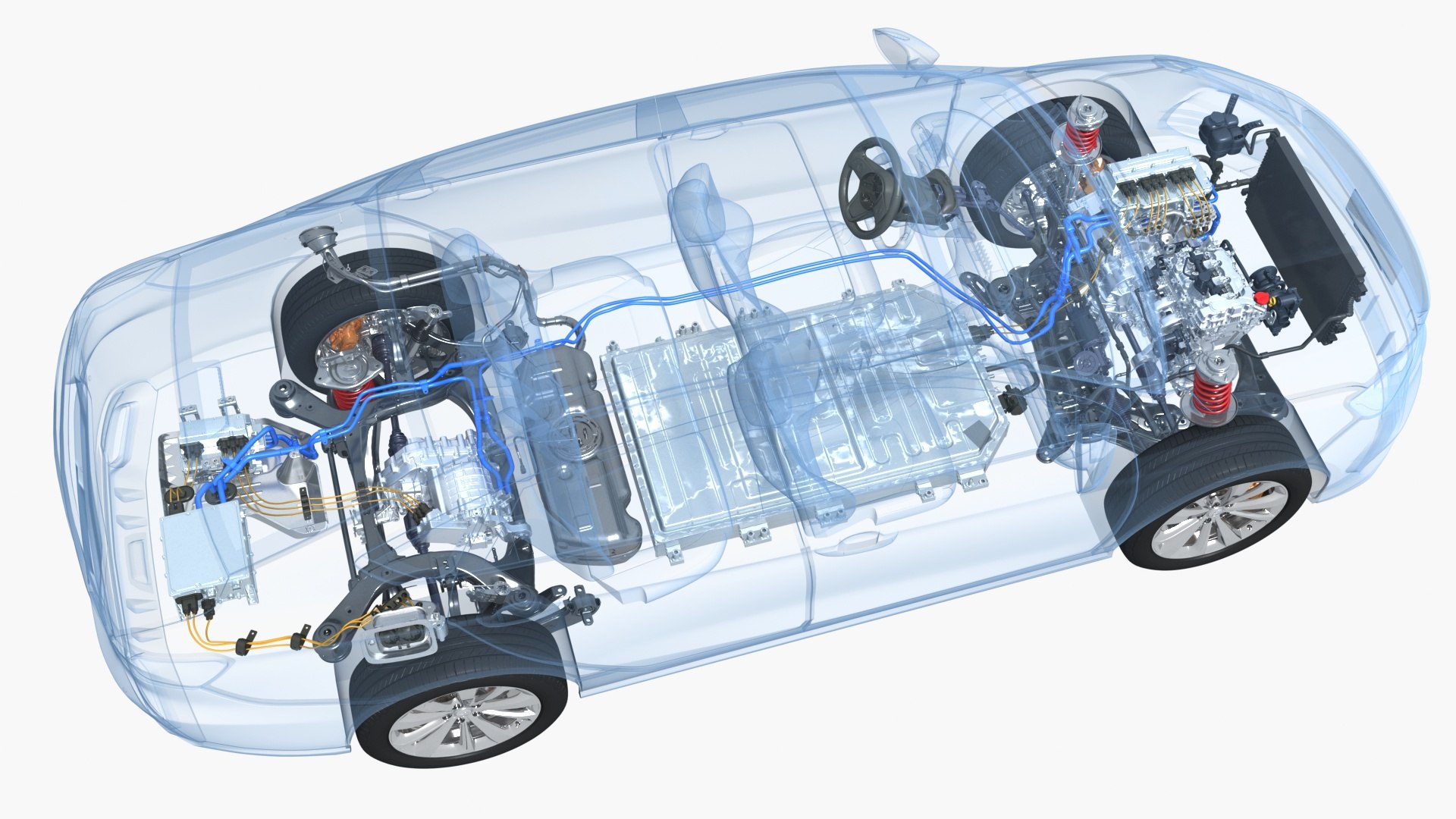 3D Extended Range Hybrid Car Chassis X-Ray - TurboSquid 2227088