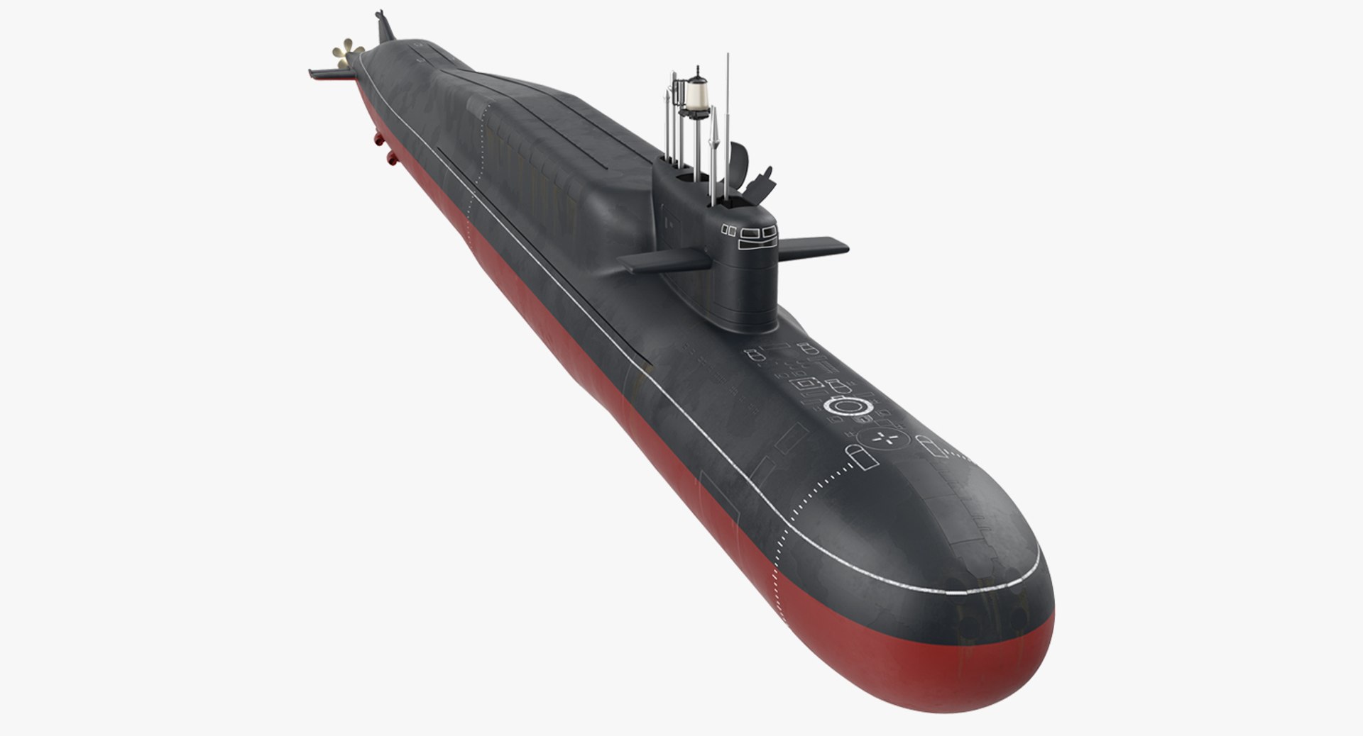 Russian Nuclear Strategic Submarine Delta IV Class 3D model preview