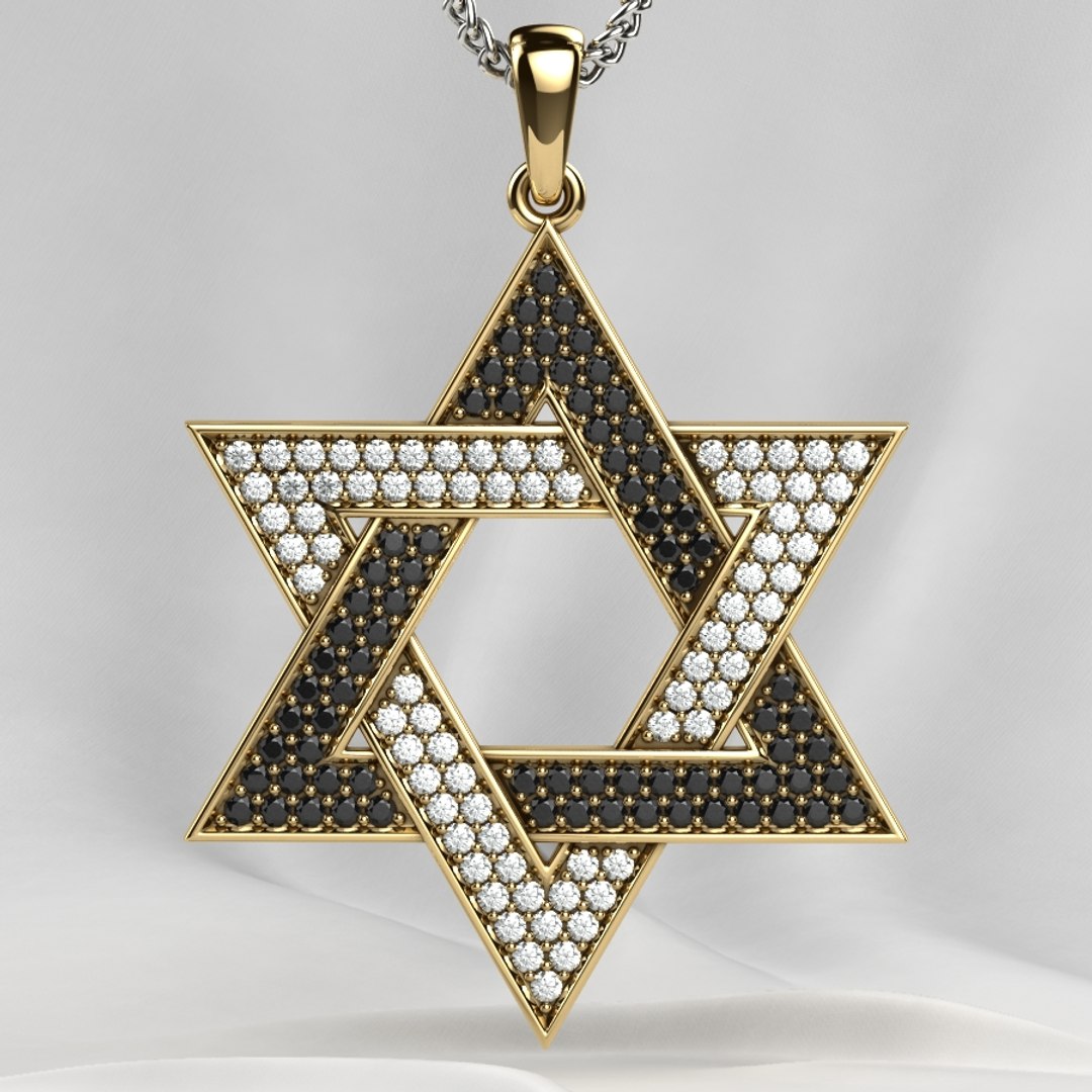 Star Of David Gold Pendant 3D - TurboSquid 1777970