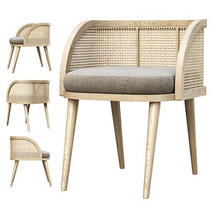 Rimma rattan dining chair DR77 3D model
