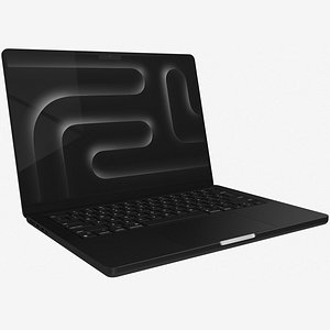Apple MacBook Pro 14 M3 2023 Space Black Rigged 3D model