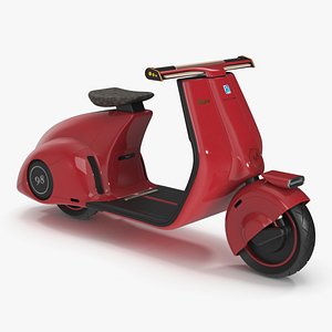 Concept Electric Scooter Vespa 98 Red 3D model