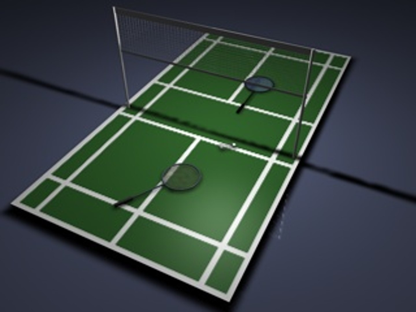 Badminton Court Rackets 3d Obj