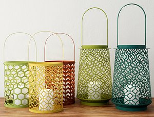 3D geometric lantern set