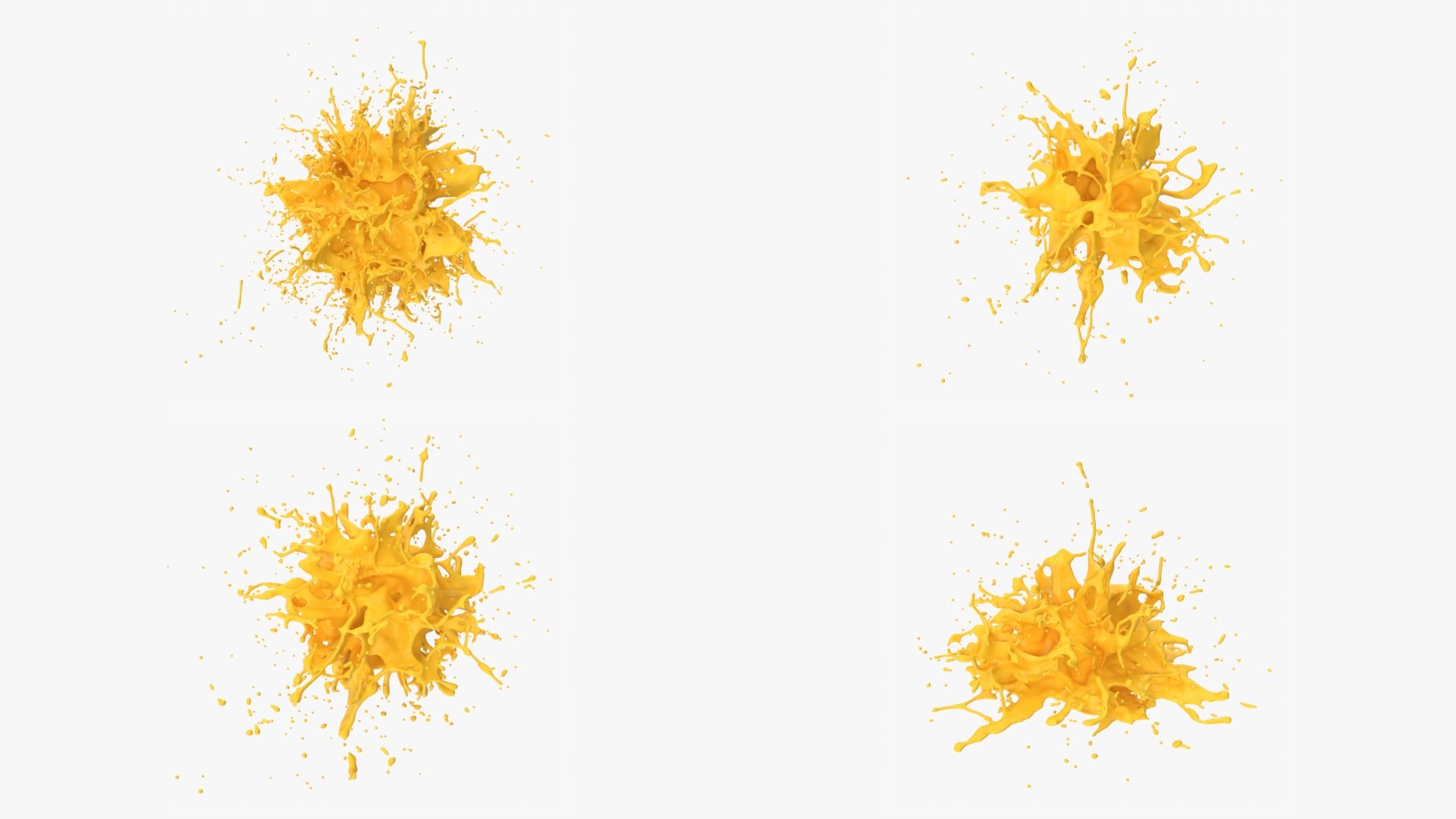 Yellow Splash Bundle 5 Model - TurboSquid 1914804