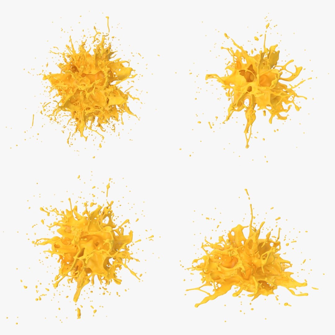 Yellow Splash Bundle 5 Model - TurboSquid 1914804