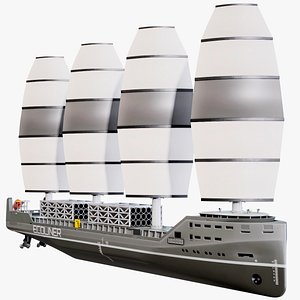 Ecoliner Futuristic Container Ship Grey PBR model