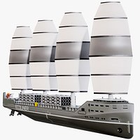 Ecoliner Futuristic Container Ship Grey PBR