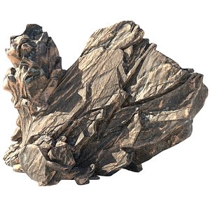 3D Cliff rock sandy grey