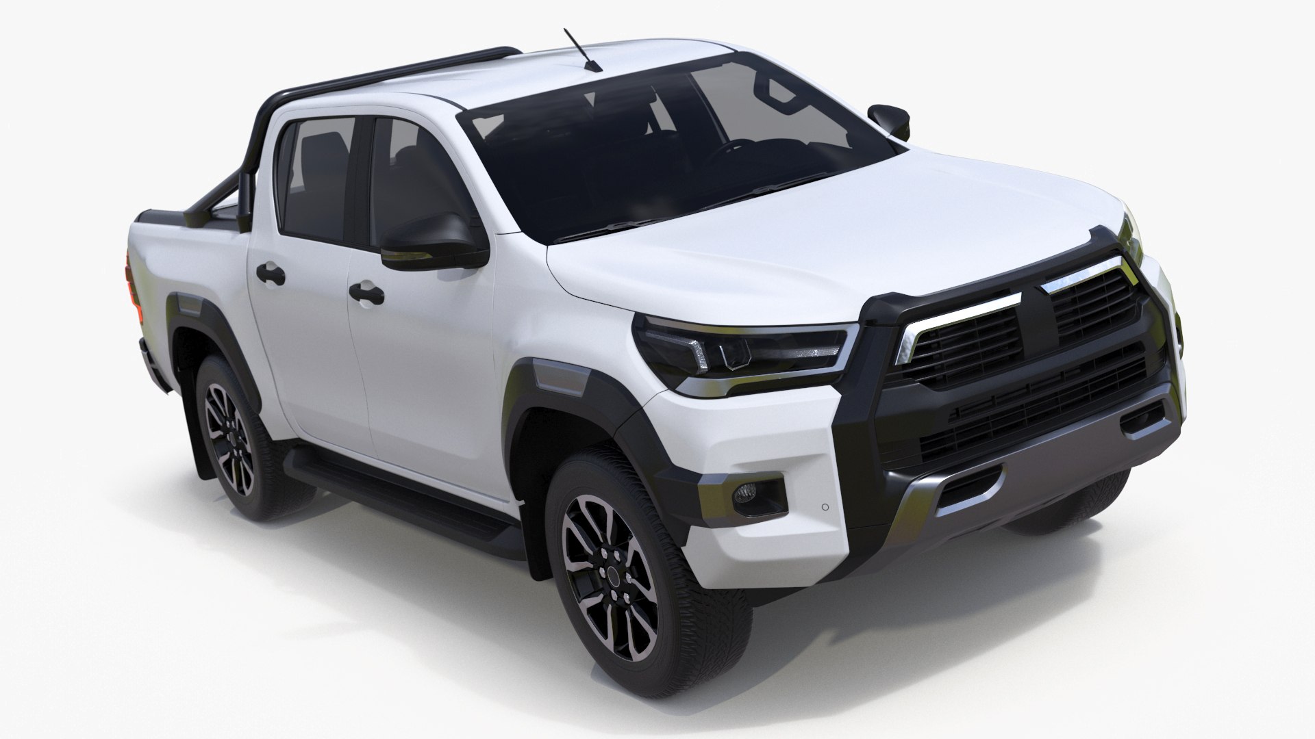 Pickup Truck White 3D model preview