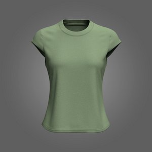 3D Female Cap Sleeve T-shirt
