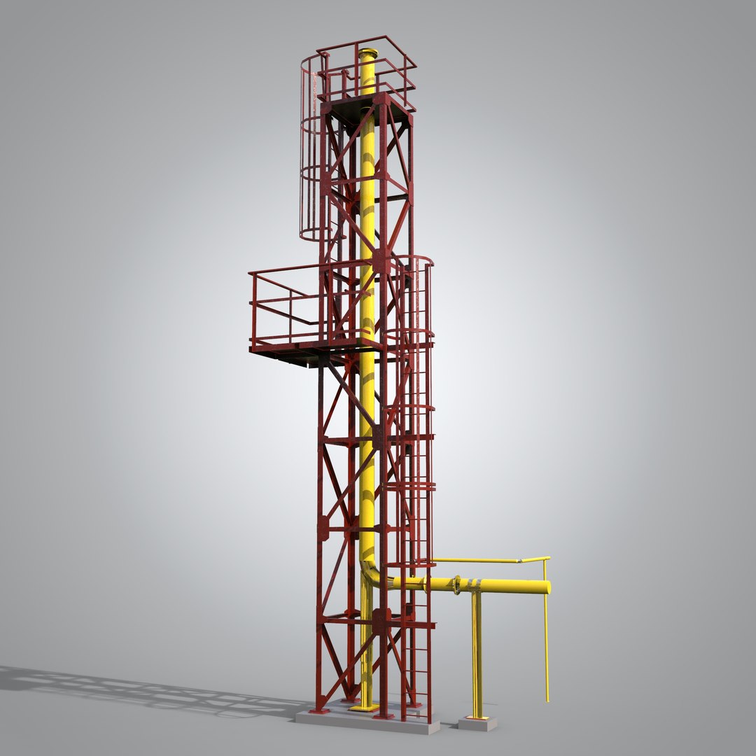 Tower gas distribution station 3D TurboSquid 1906426