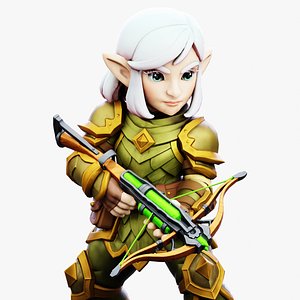 Stylized Medieval Character Archery - Vaelora 3D model