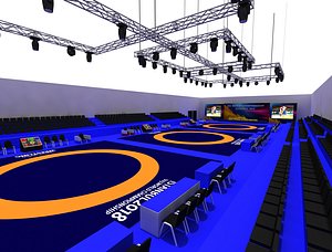 wrestle sports hall 03 3D model