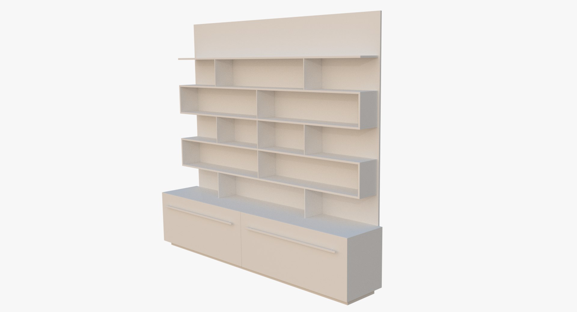 bookcase interactive drawers 3d model