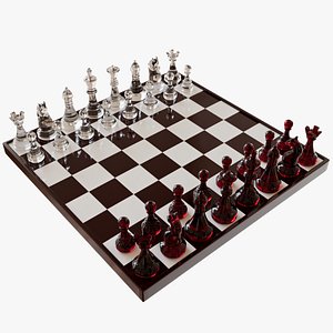 Glass Chess Set model