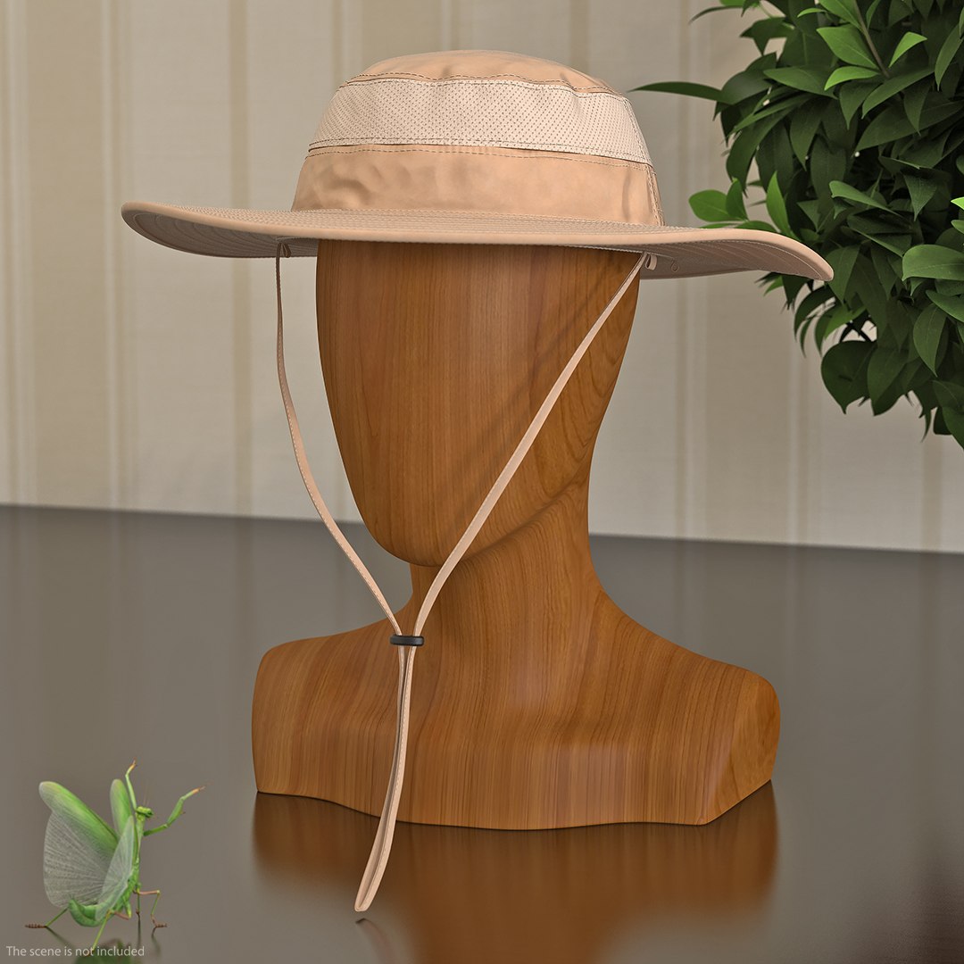Khaki fishing hat 3D model TurboSquid 1439208
