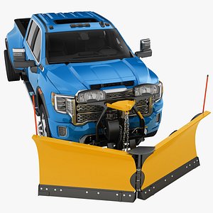 3D GMC SIERRA HD DENALI 2020 Snow Plow Truck 03