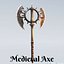 3D medieval axe model
