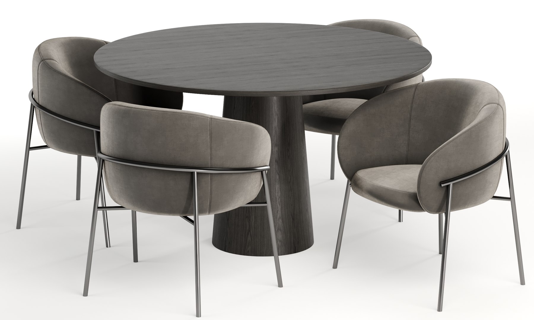 Rimo Dinning Chair With Pedestal Table Model - TurboSquid 2197364
