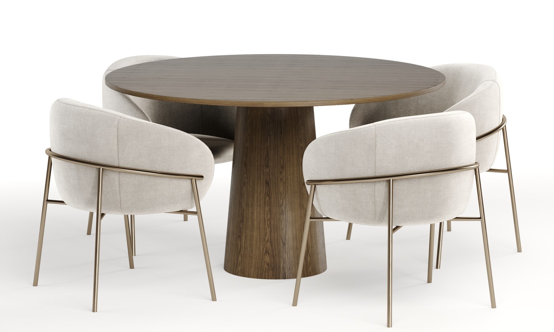 Rimo Dinning Chair With Pedestal Table Model - TurboSquid 2197364